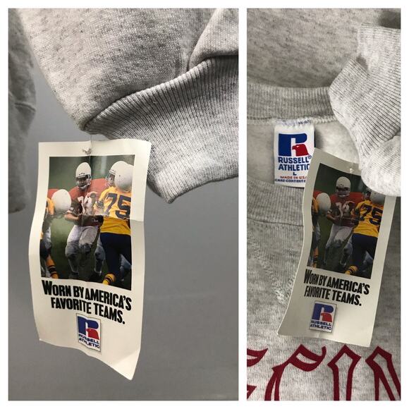 NWT deadstock 1990s Russell Sweatshirt Heather Gray / Men’s Large - Picture 3 of 6